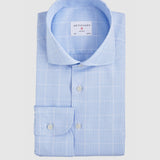 Classic Fit Blau Karo Wrinkle Free