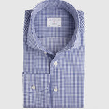 Classic Fit Navy Karo Easy Iron