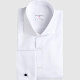 Classic Fit Twill Weiss Doppelmanschette