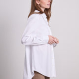 Jsa Langarm Stretchbluse Weiss