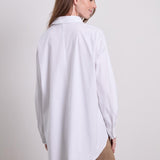 Jsa Langarm Stretchbluse Weiss