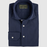 Classic Fit Gewaschen Popeline Navy