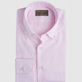 Classic Fit Streifen Rosa mit Button Down