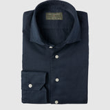 Classic Fit Gewaschen Twilll Navy