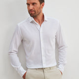 Classic Fit Piqué Weiss