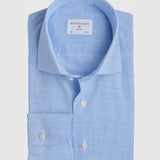 Classic Fit Chambray Feines Karo Blau