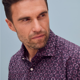 Classic Fit Bordeaux Print