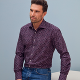 Classic Fit Bordeaux Print