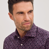 Classic Fit Bordeaux Print