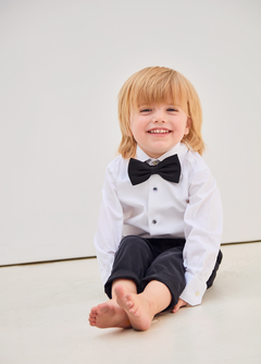 Boys Smoking Shirt Piqué Weiss