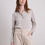 Kelly Seidenstretchbluse Silber