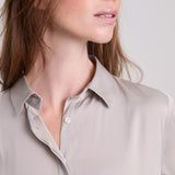 Kelly Seidenstretchbluse Silber