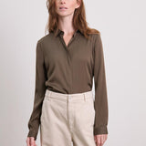 Kelly Seidenstretchbluse Braun