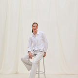 Jo Baumwollbluse Cropped Weiss