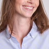 Jo Baumwollbluse Cropped Button Down Blau