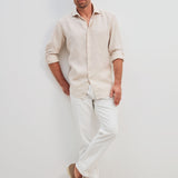 Classic Fit Leinen Light Beige