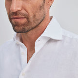 Classic Fit Leinen Weiss