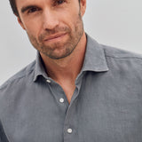 Classic Fit Leinen Dunkelgrau