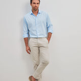 Classic Fit Hellblau Twill Gewaschen