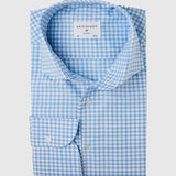 Classic Fit Karo Hellblau