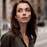 Kelly Seidenstretchbluse Braun