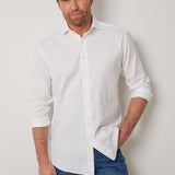 Classic Fit Weiss Twill Gewaschen