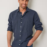 Classic Fit Leinen Navy
