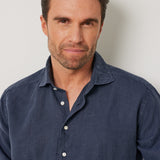 Classic Fit Leinen Navy