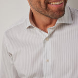 Classic Fit Streifen Grau Melange