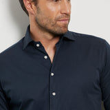 Classic Fit Gewaschen Twilll Navy