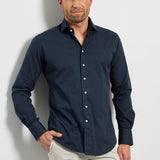 Classic Fit Gewaschen Twilll Navy